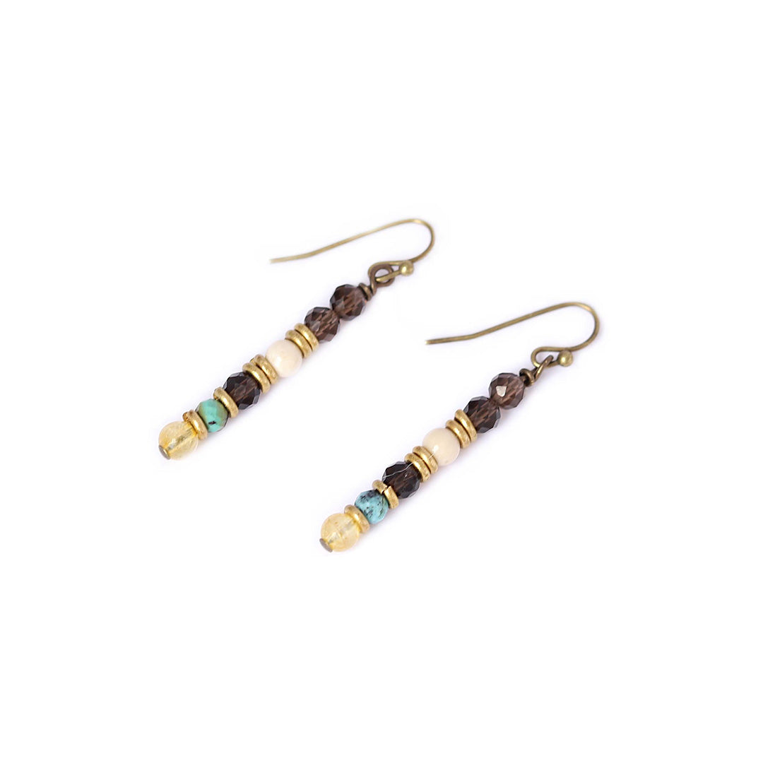 "Energy and Abundance" Smoky Quartz and Citrine Earrings