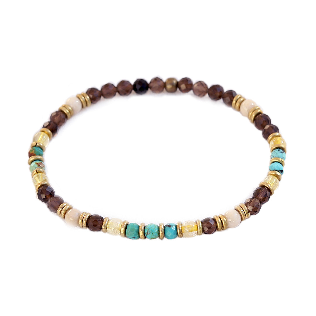 "Energy and Abundance" Smoky Quartz and Citrine Bracelet