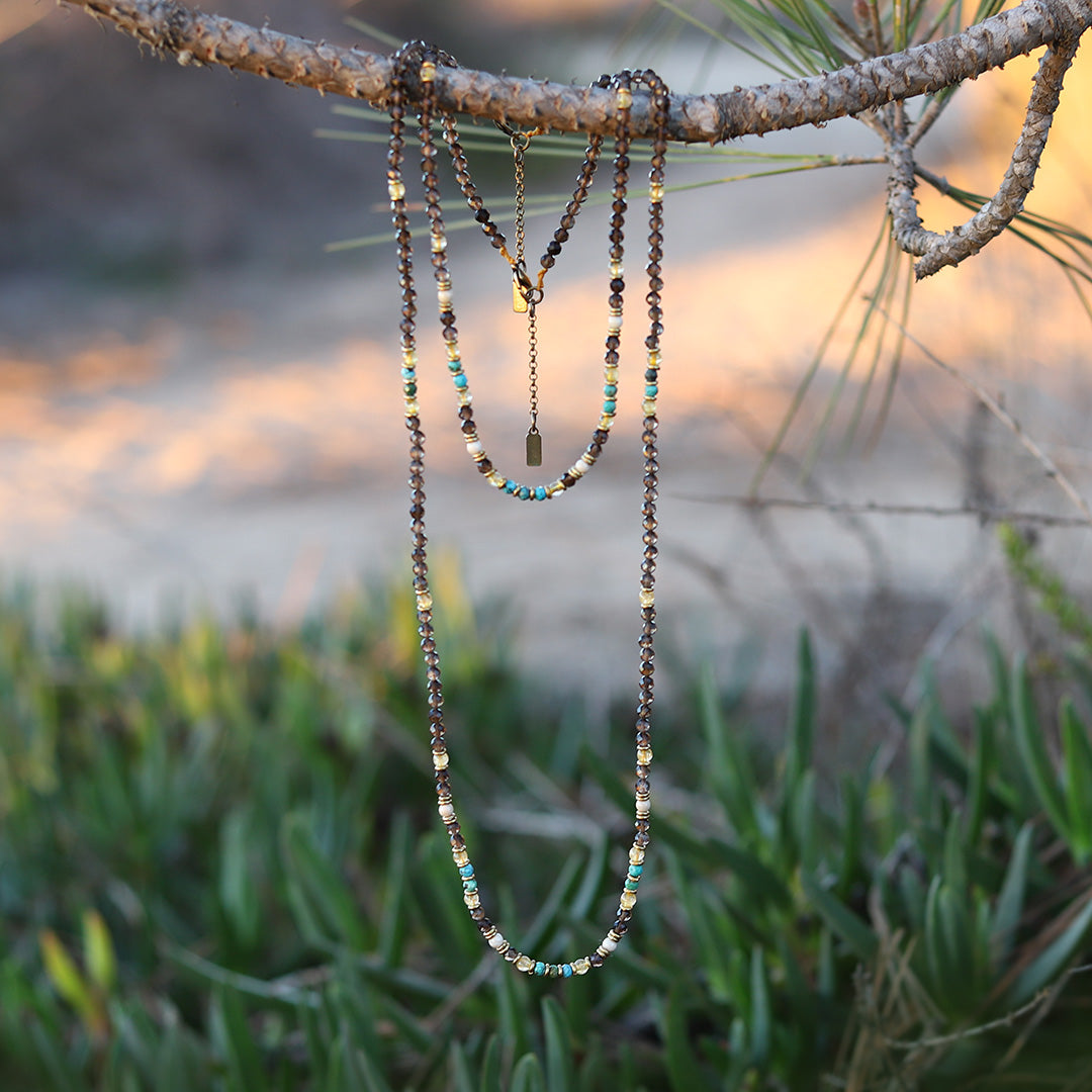 "Energy and Abundance" Smoky Quartz and Citrine Necklace