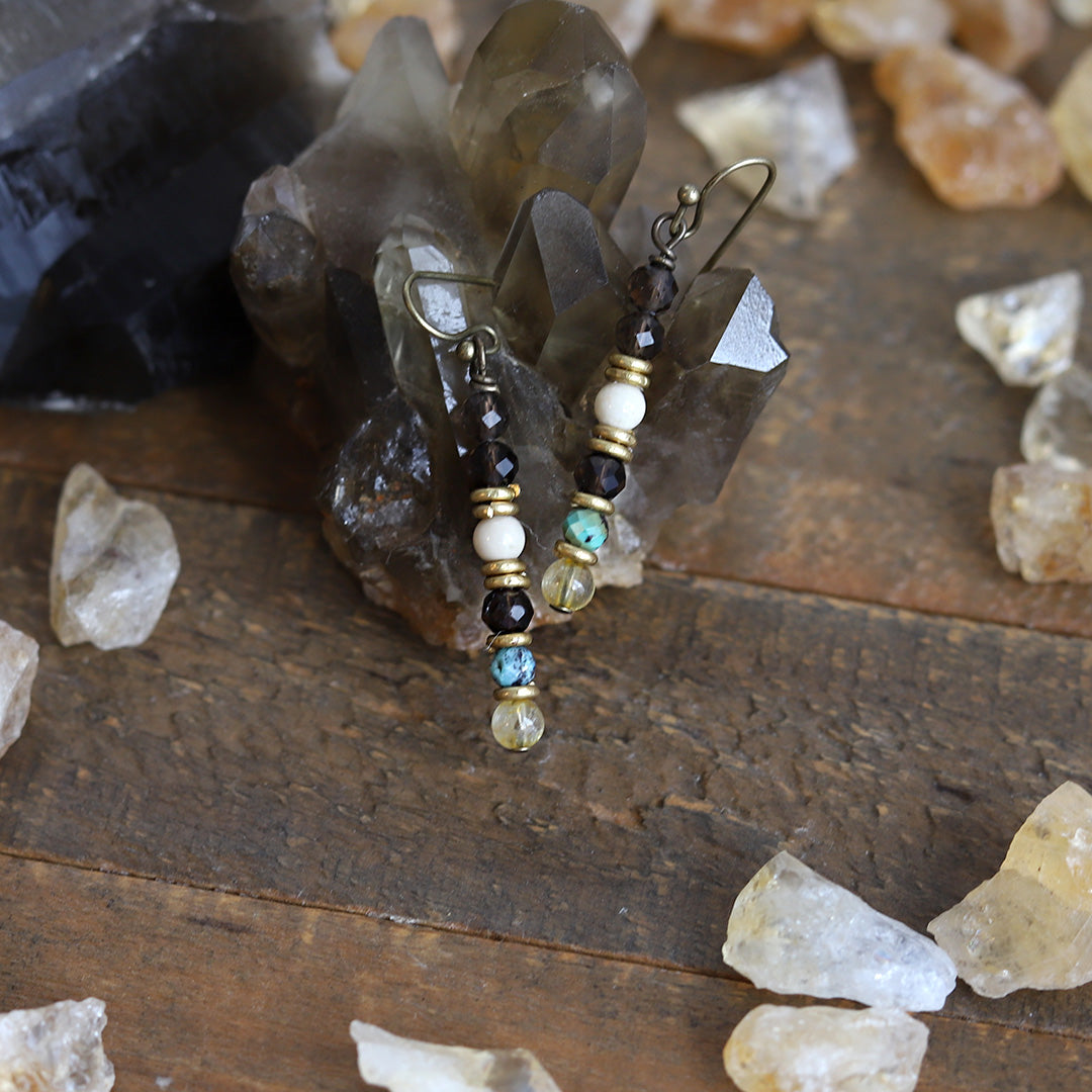 "Energy and Abundance" Smoky Quartz and Citrine Earrings