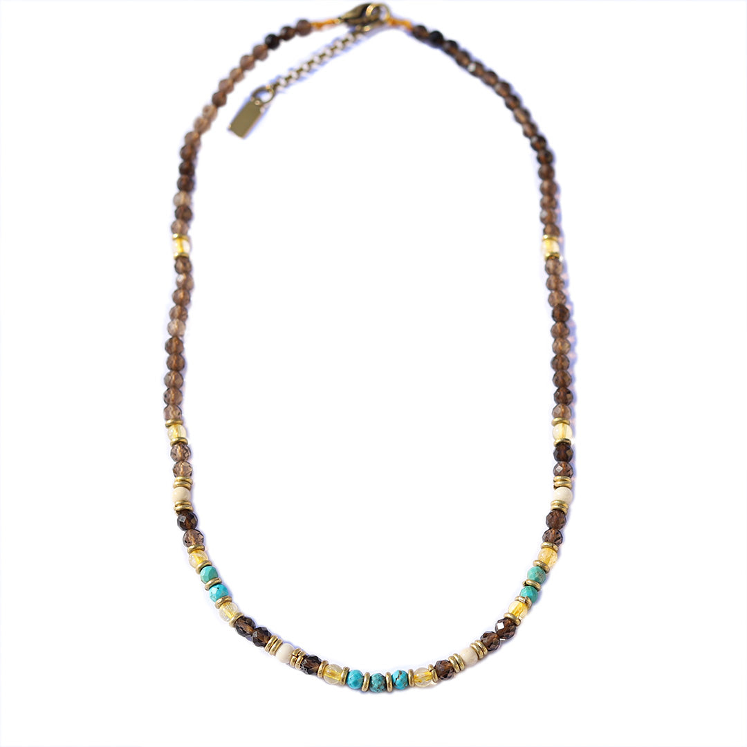 "Energy and Abundance" Smoky Quartz and Citrine Necklace