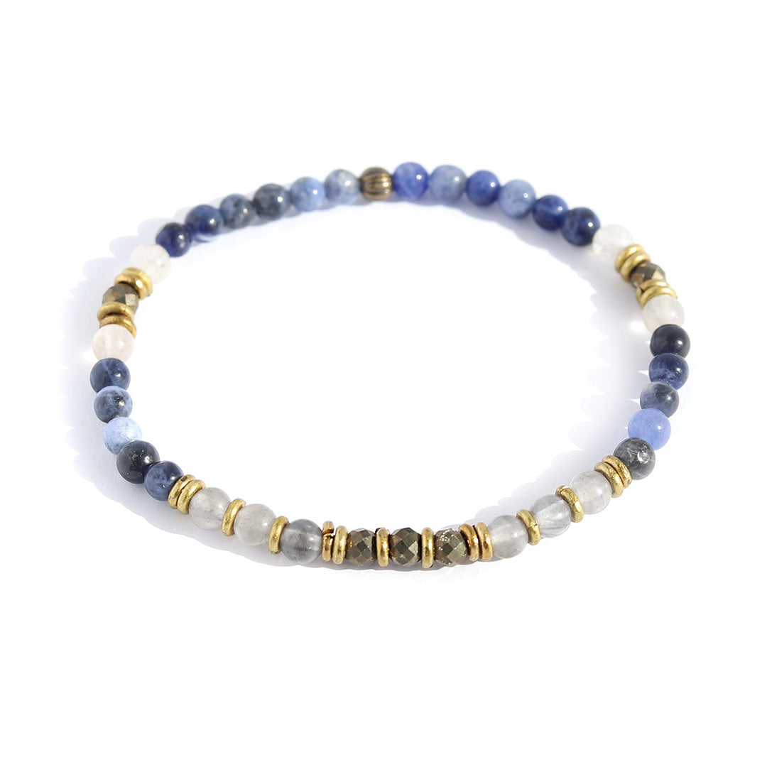 Sodalite and Quartz Delicate Bracelet