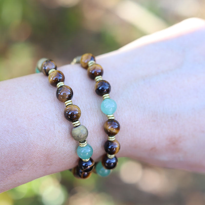 Tiger's Eye and Aventurine Bracelet