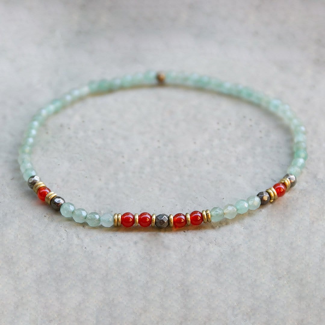 Anklets - Aventurine And Carnelian Anklet