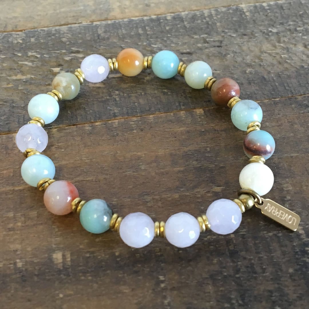 Bracelets - Amazonite And Rose Quartz "Positivity And Healing" Bracelet