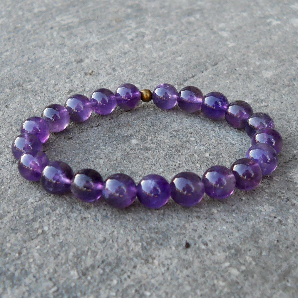 Bracelets - Amethyst Gemstone Yoga Mala Bracelet