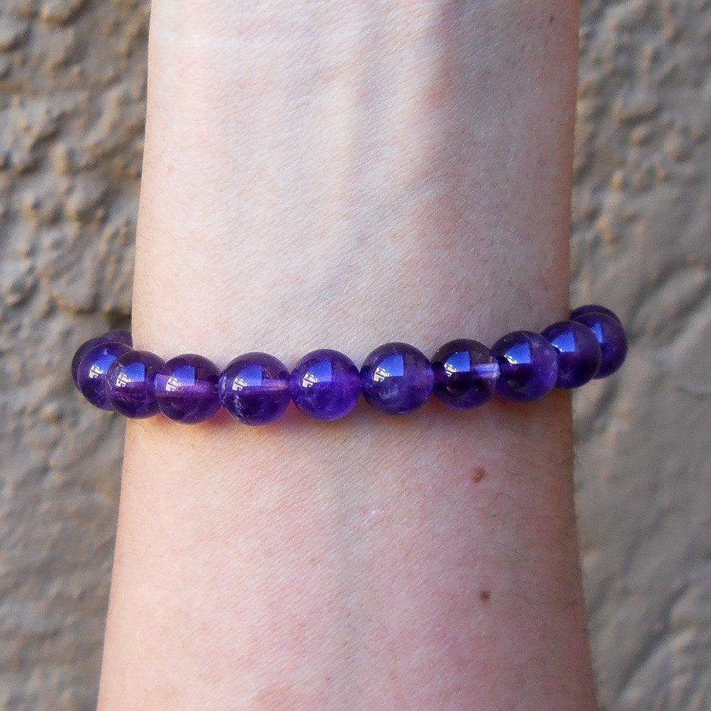 Bracelets - Amethyst Gemstone Yoga Mala Bracelet