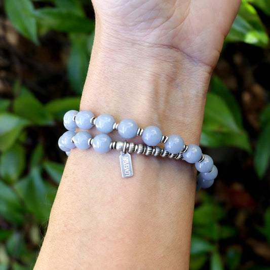 Bracelets - 'Angels' Angelite Mala Bracelet