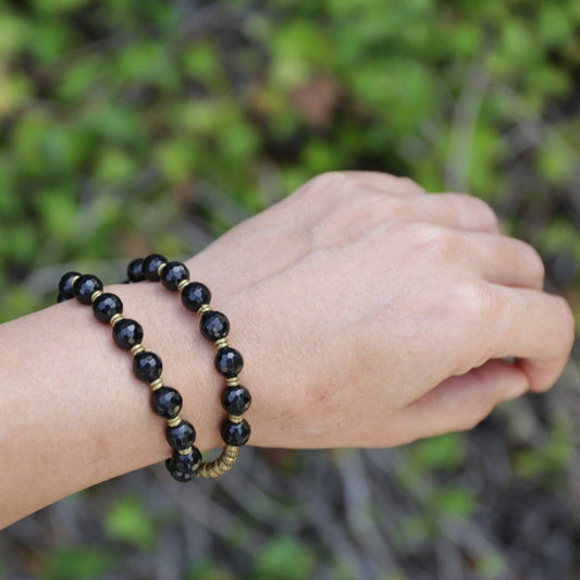 Bracelets - Black Tourmaline Wrist Mala Bracelet