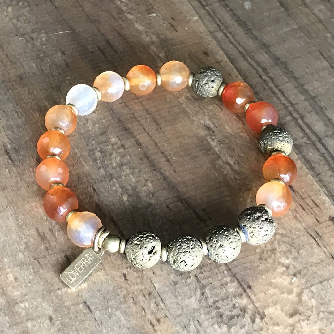 Bracelets - Carnelian Essential Oil Diffuser Bracelet - Aromatherapy Bracelet