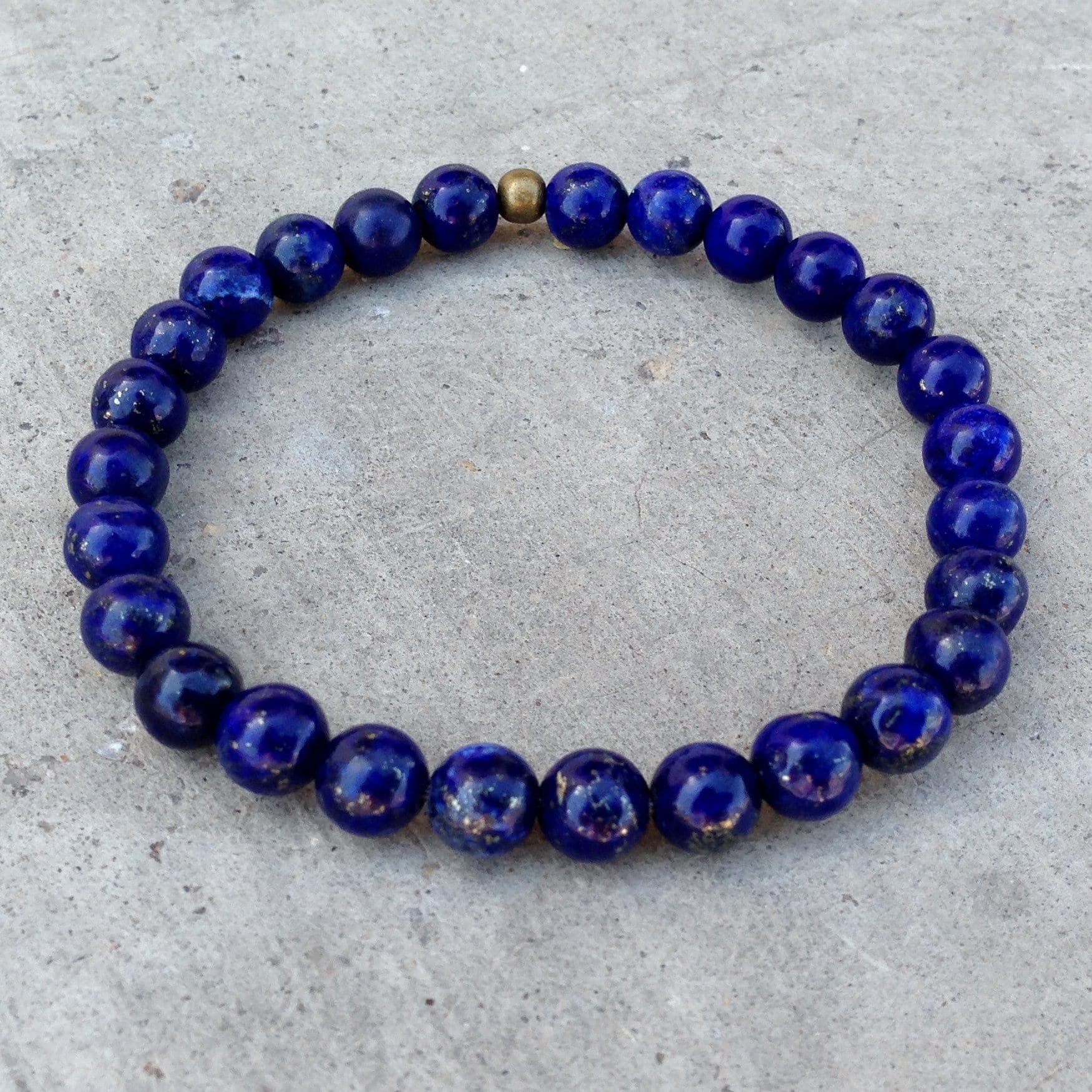 Bracelets - Compassion - Sixth Chakra, Genuine Lapis Lazuli Gemstone Mala Bracelet
