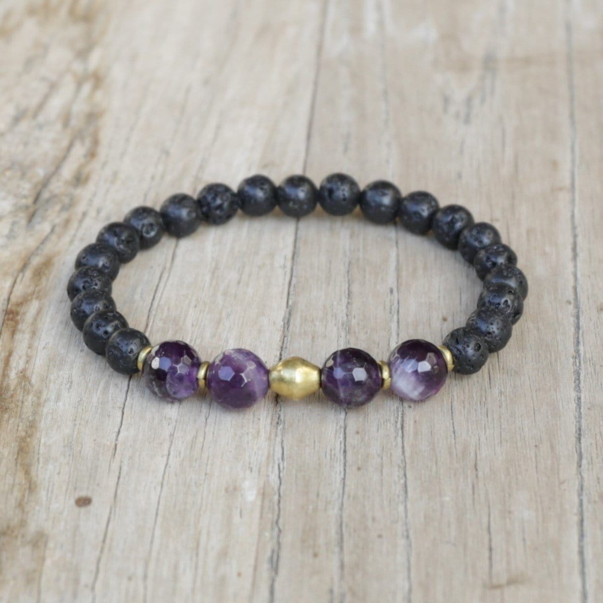 Bracelets - Crown Chakra Aromatherapy Lava Rock Bracelet