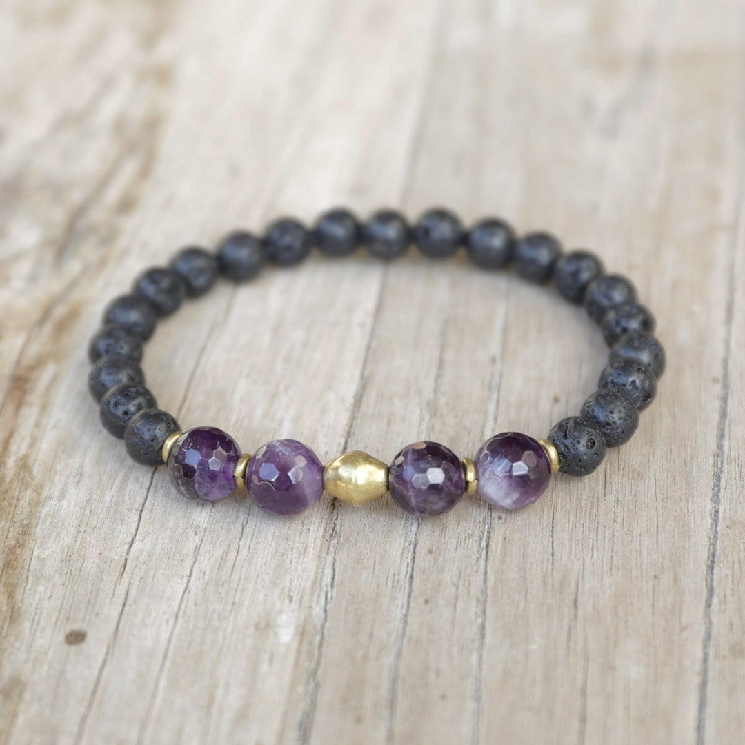 Bracelets - Crown Chakra Aromatherapy Lava Rock Bracelet