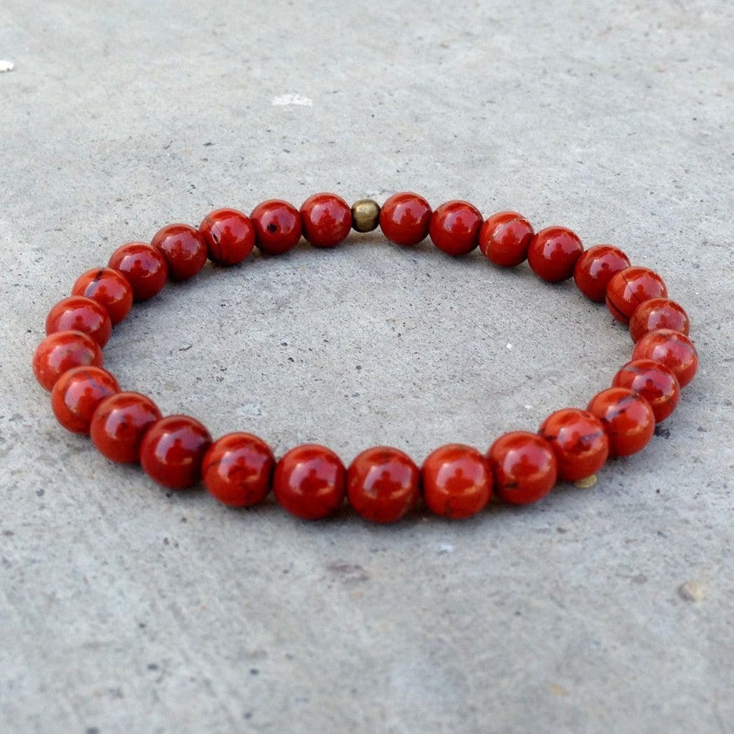 Bracelets - Grounding, First Chakra, Genuine Red Jasper Gemstone Mala Bracelet