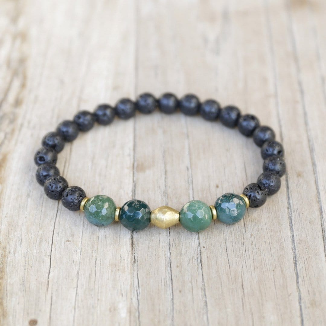 Bracelets - Heart Chakra Aromatherapy Lava Rock Bracelet