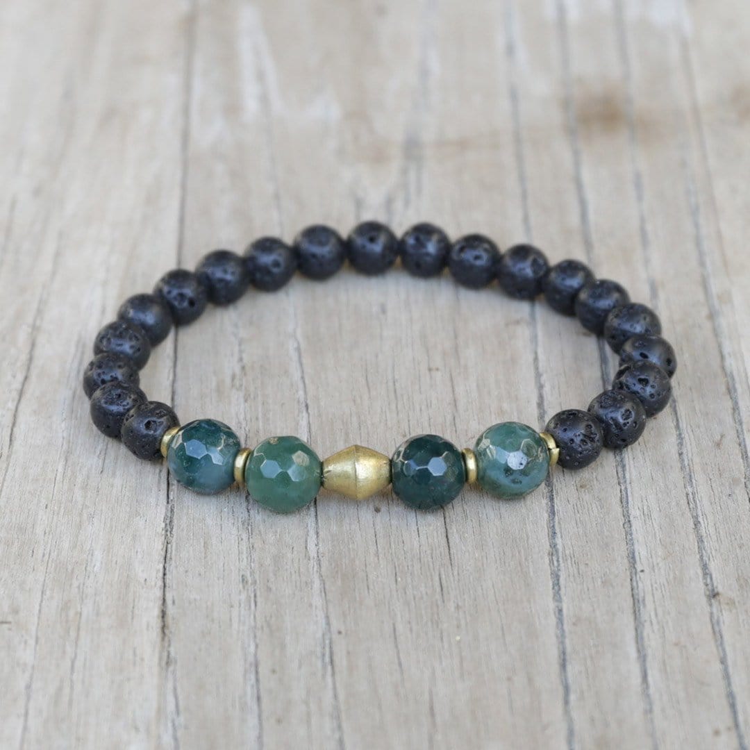 Bracelets - Heart Chakra Aromatherapy Lava Rock Bracelet