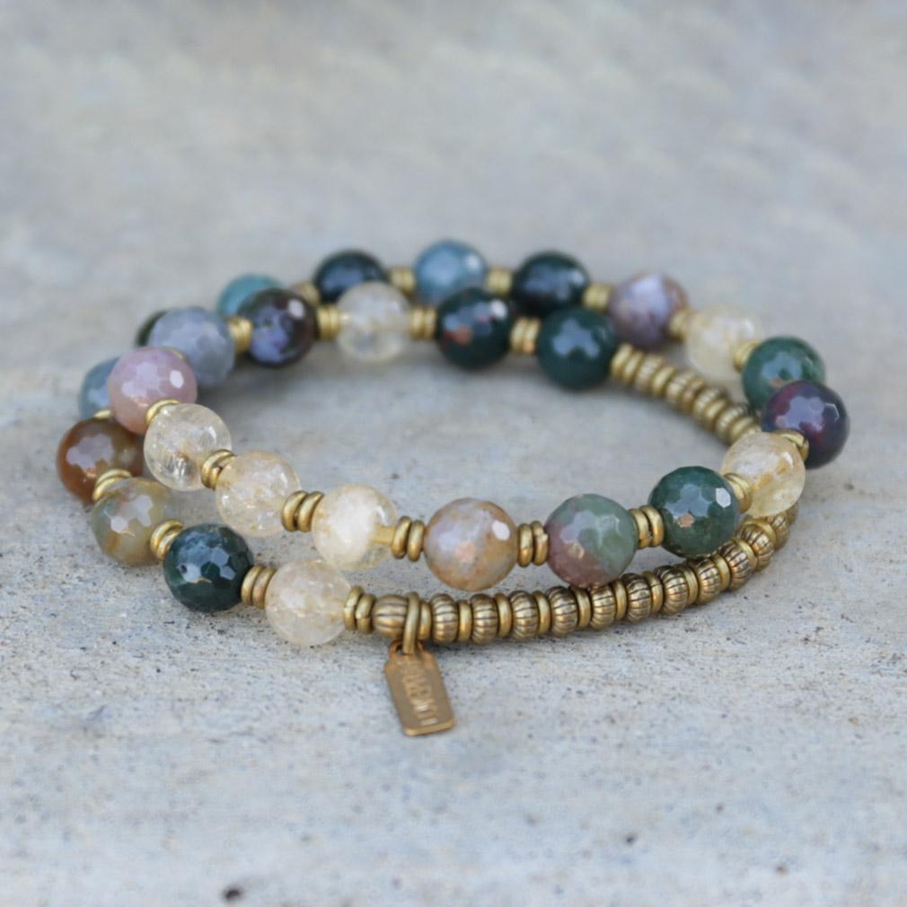 Bracelets - Prosperity And Success, Jasper And Citrine Mala Bracelet