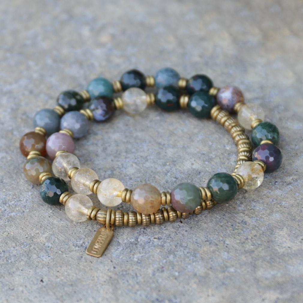 Bracelets - Prosperity And Success, Jasper And Citrine Mala Bracelet