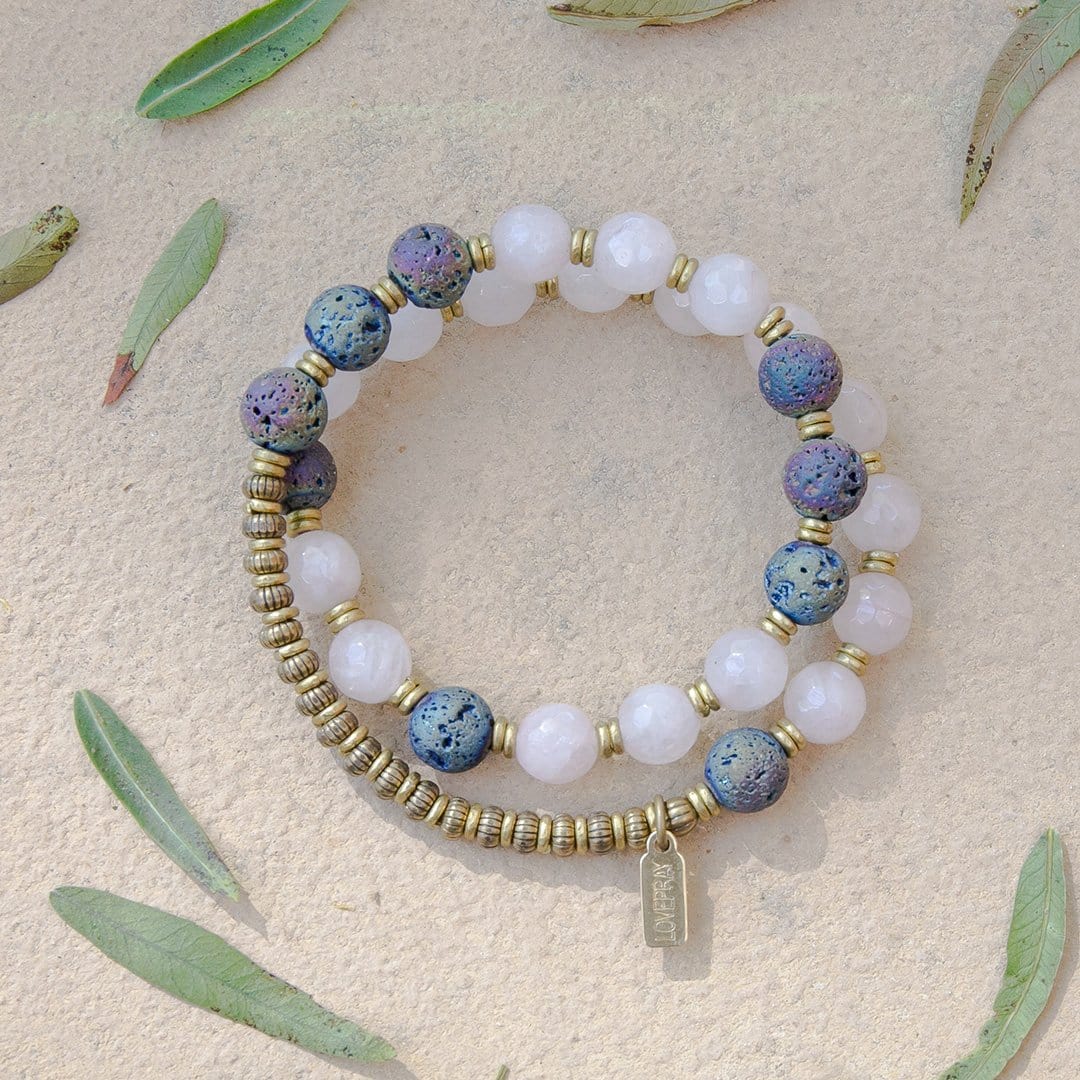 Bracelets - Rose Quartz Aromatherapy Mala Bracelet - Essential Oil Diffuser Mala