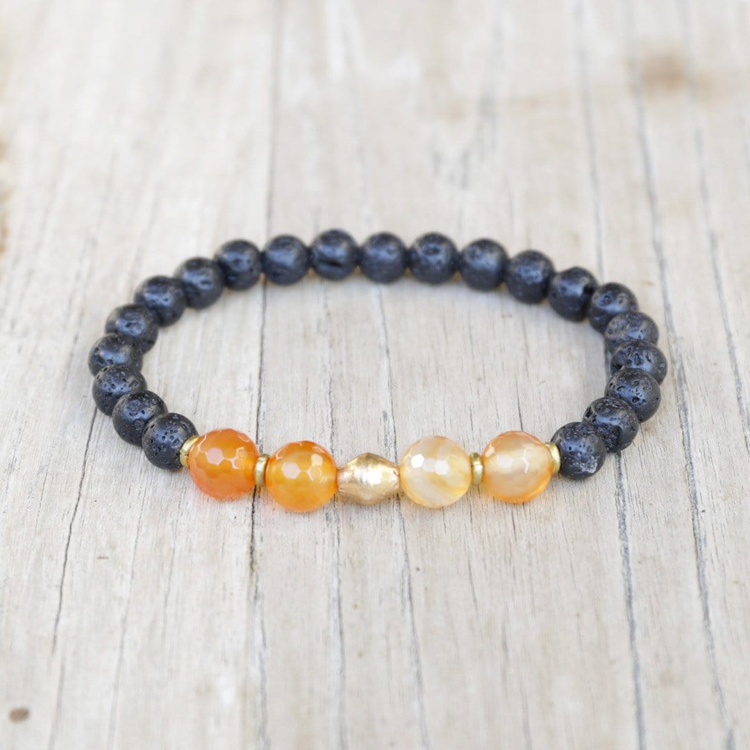 Bracelets - Sacral Chakra Aromatherapy Lava Rock Bracelet
