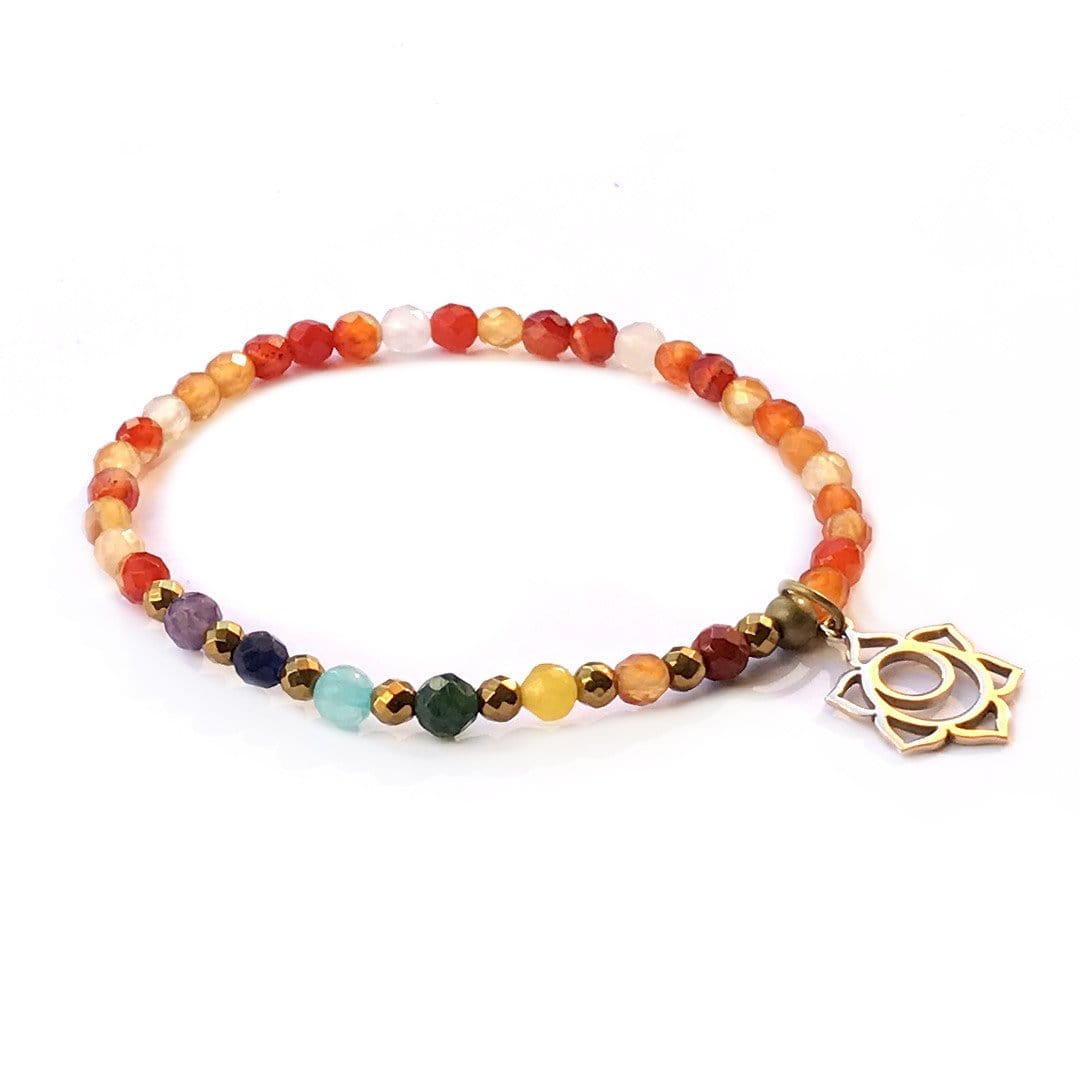 Bracelets - Sacral Chakra Delicate Bracelet, With Chakra Gemstones And Carnelian