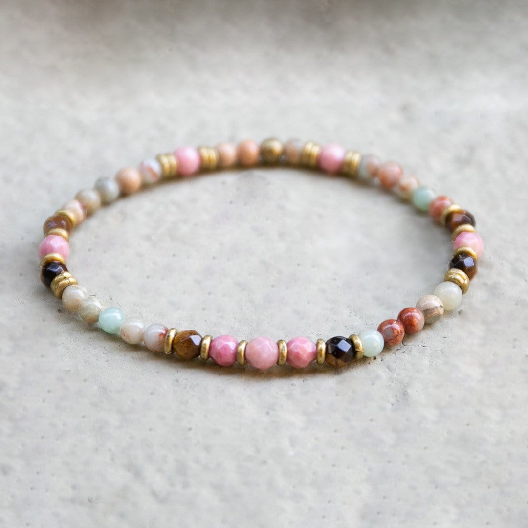 Bracelets - Serpentine And Rhodochrosite Delicate Bracelet