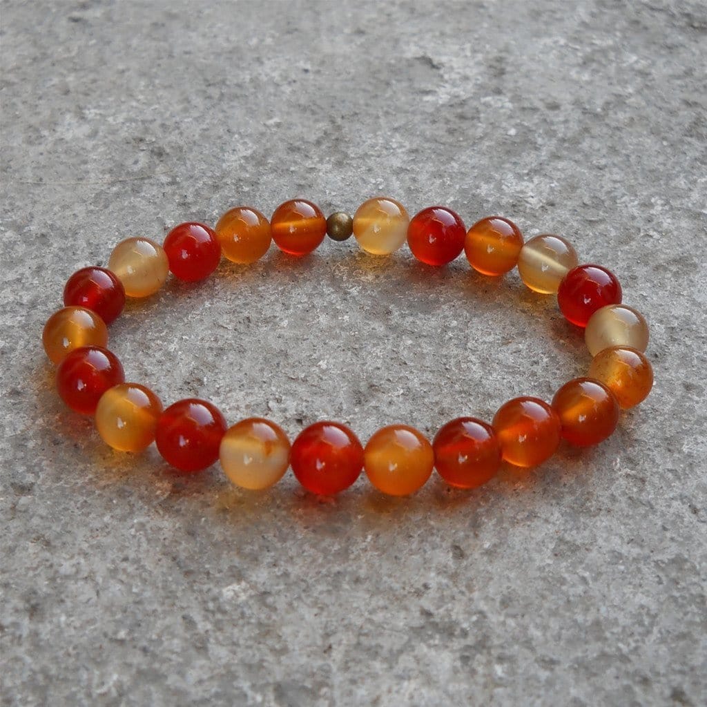 Bracelets - Stability - Carnelian Genuine Gemstone Yoga Mala Bracelet