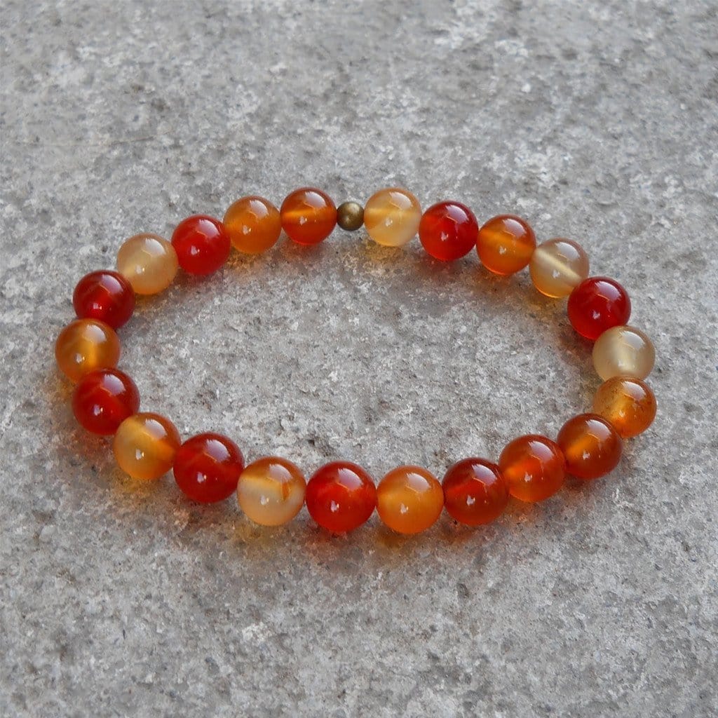 Bracelets - Stability - Carnelian Genuine Gemstone Yoga Mala Bracelet