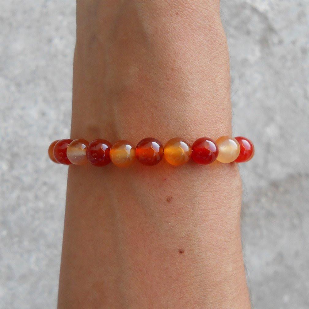 Bracelets - Stability - Carnelian Genuine Gemstone Yoga Mala Bracelet