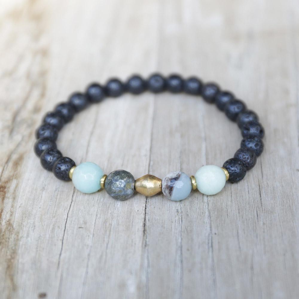 Bracelets - Throat Chakra Aromatherapy Lava Rock Bracelet