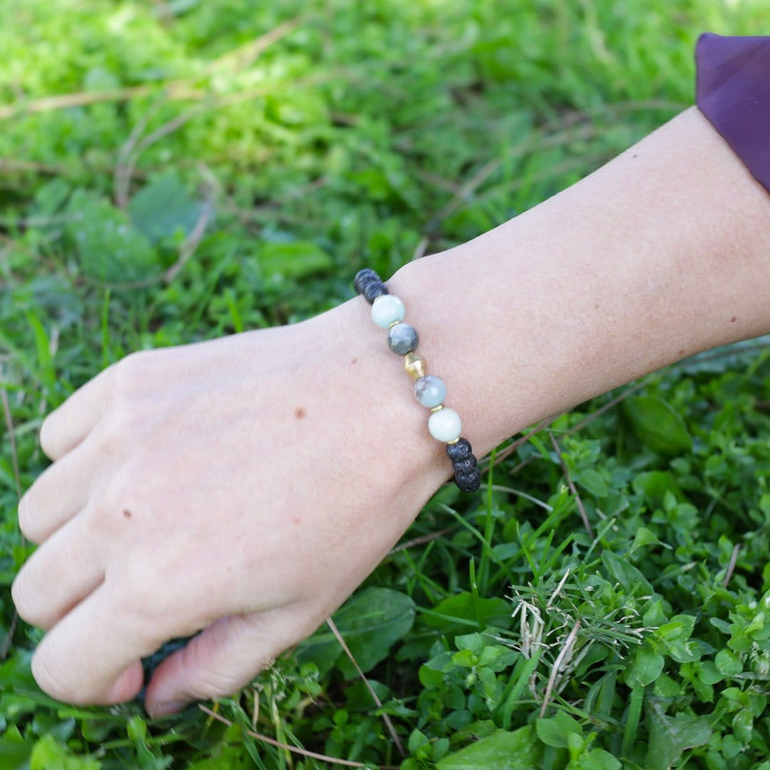 Bracelets - Throat Chakra Aromatherapy Lava Rock Bracelet