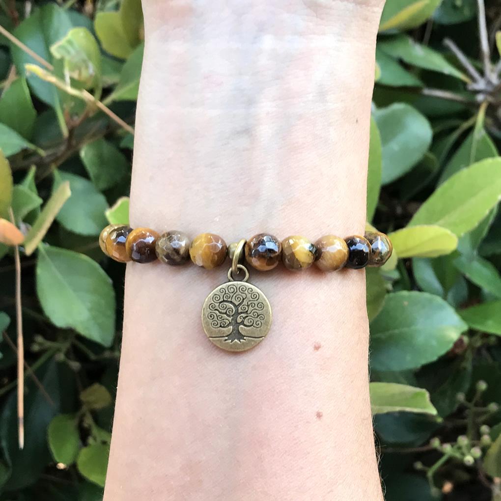 Bracelets - Tiger's Eye Beaded Bracelet
