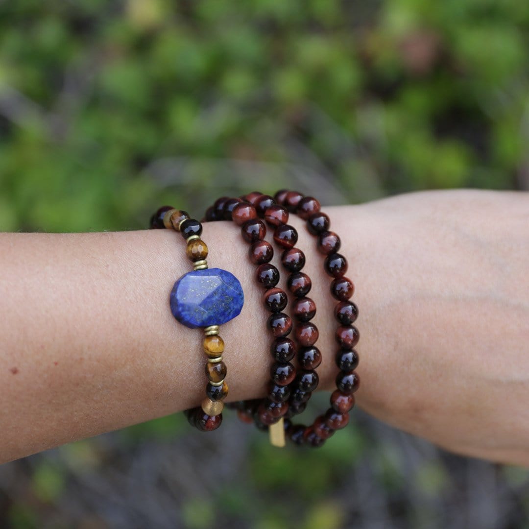 Bracelets - Tigers Eye And Lapis Lazuli Mala Necklace