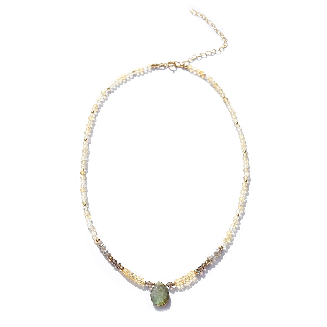 Citrine and Smoky Quartz Luxury Necklace