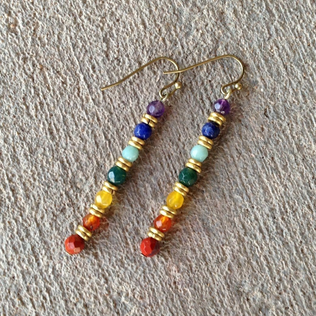 Earrings - Chakra Gemstone Fine Faceted Earrings
