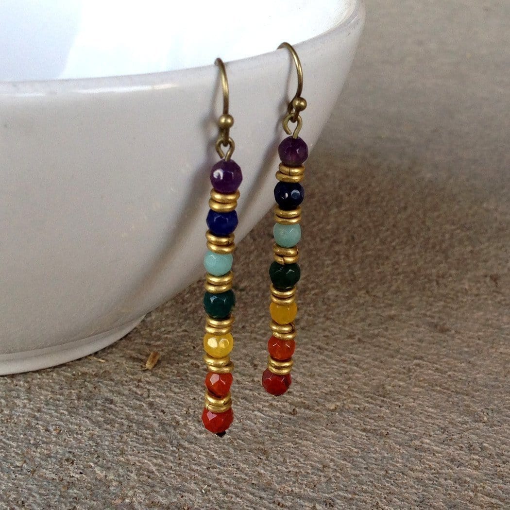 Earrings - Chakra Gemstone Fine Faceted Earrings