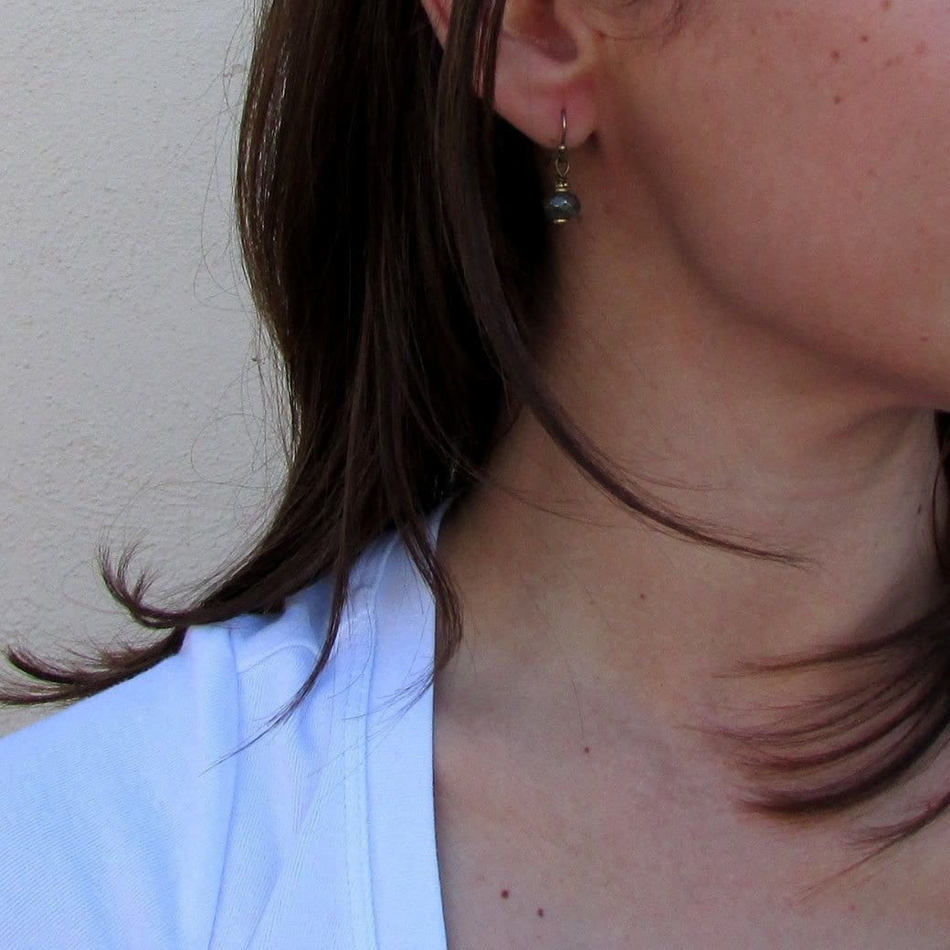 Earrings - Confidence And Persistence, Genuine Pyrite Faceted Earrings