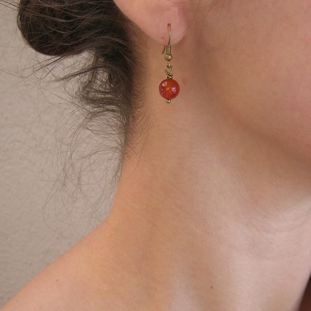 Earrings - Stability, Genuine Carnelian Gemstone Earrings