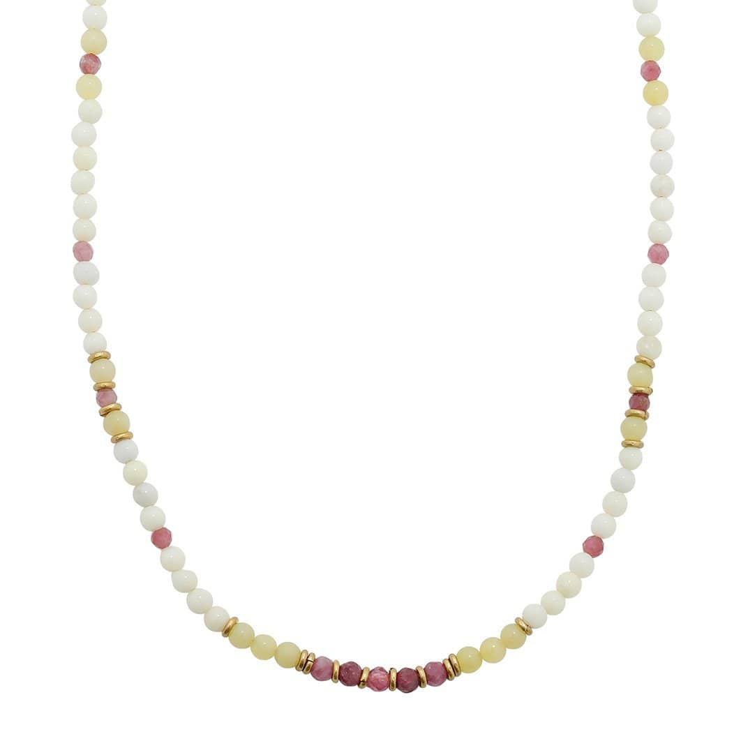 "Summer Luck" Jade and Pink Tourmaline Delicate Necklace