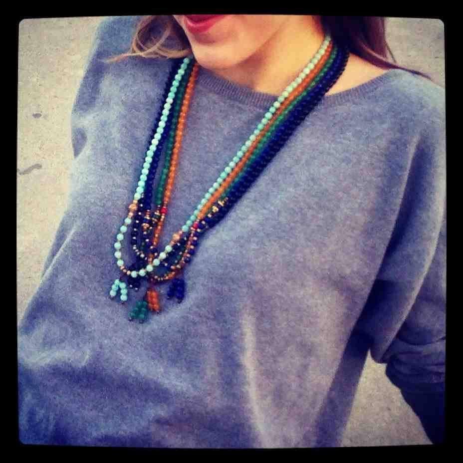 Necklaces - Calm, 108 Bead Mala White Agate Wrap Bracelet Or Necklace