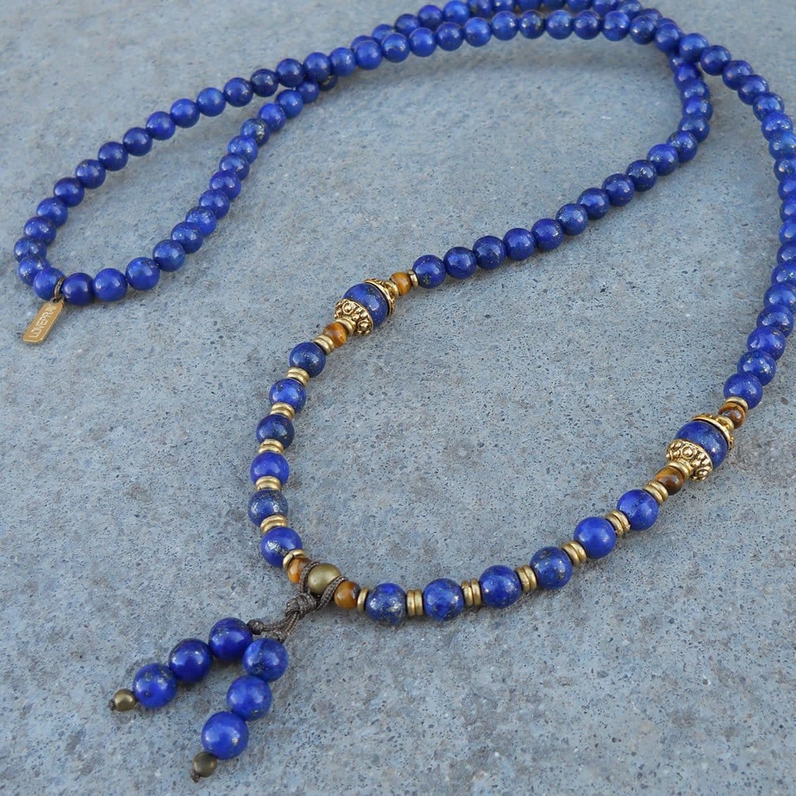 Necklaces - Compassion, Lapis Lazuli Gemstone 108 Bead Mala Convertible Necklace