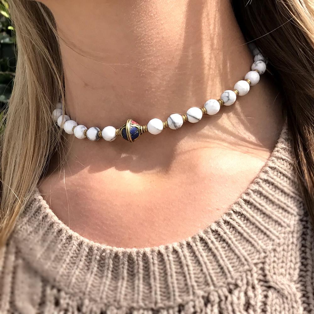 Necklaces - Howlite 'Calm' Mala Choker