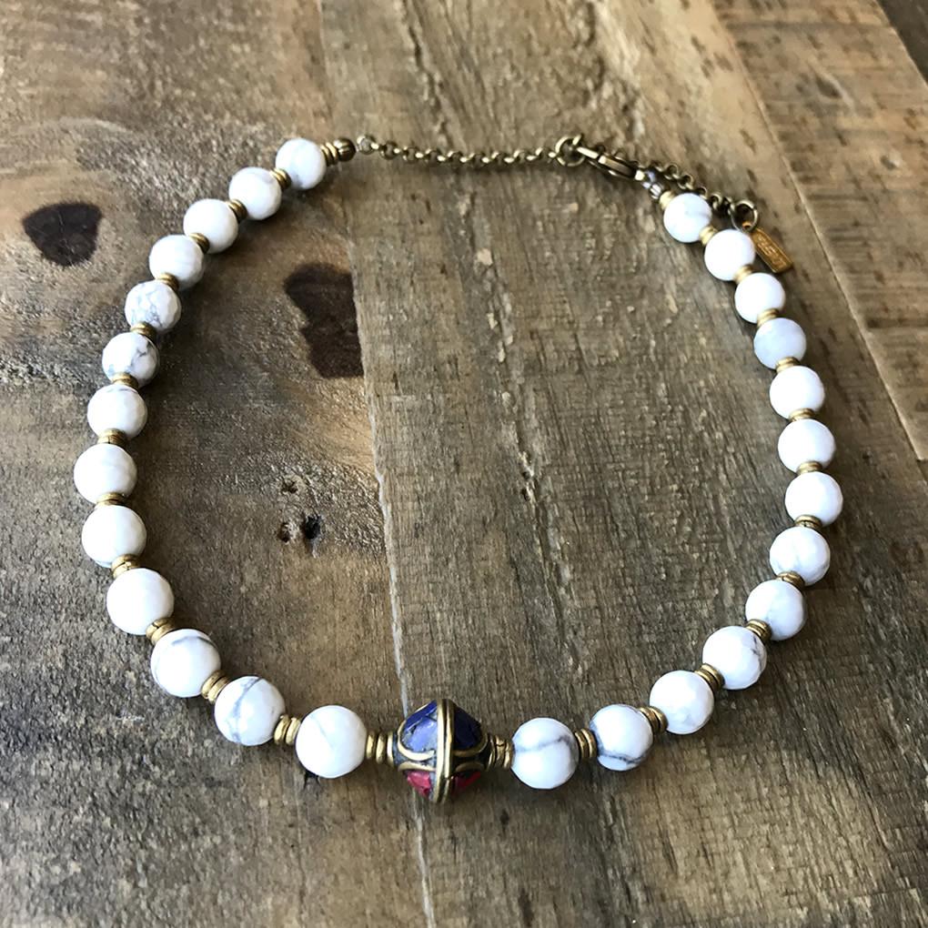 Necklaces - Howlite 'Calm' Mala Choker