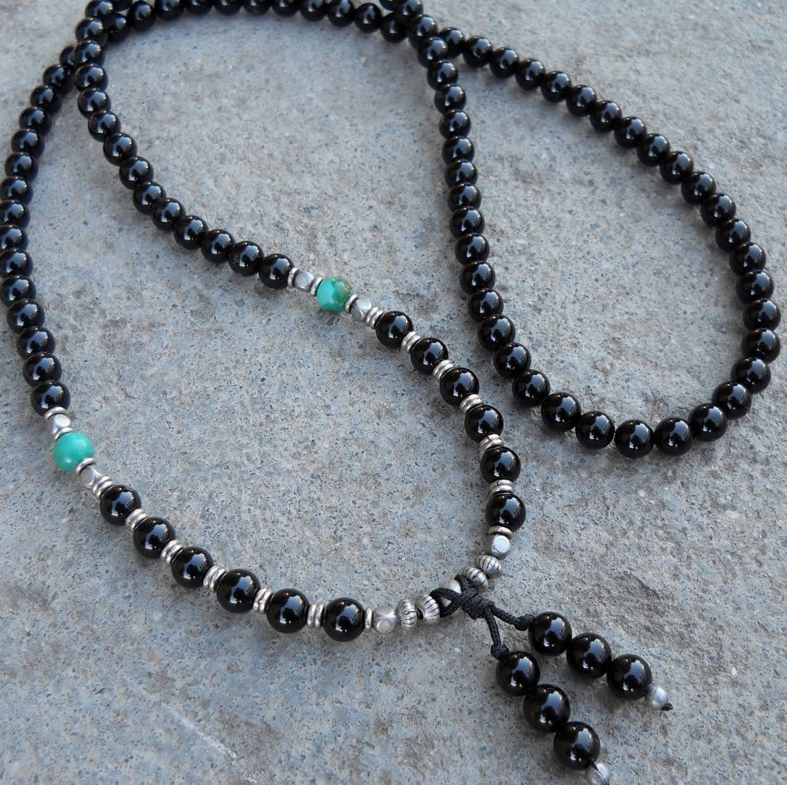 Necklaces - Patience, 108 Bead Mala Onyx Wrap Bracelet Or Necklace