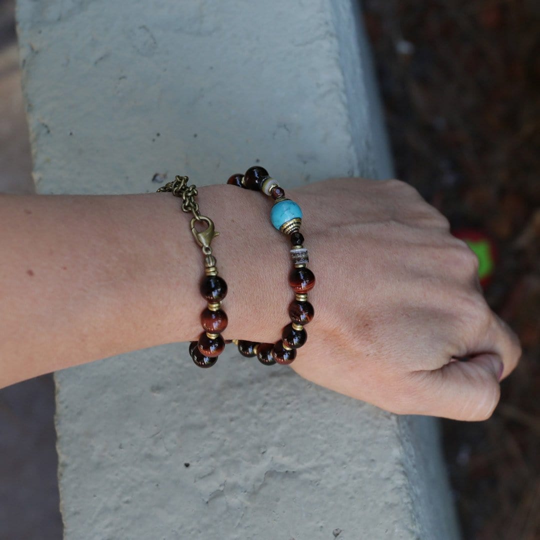 Necklaces - Red Tiger's Eye "Prosperity And Protection" Mala Choker