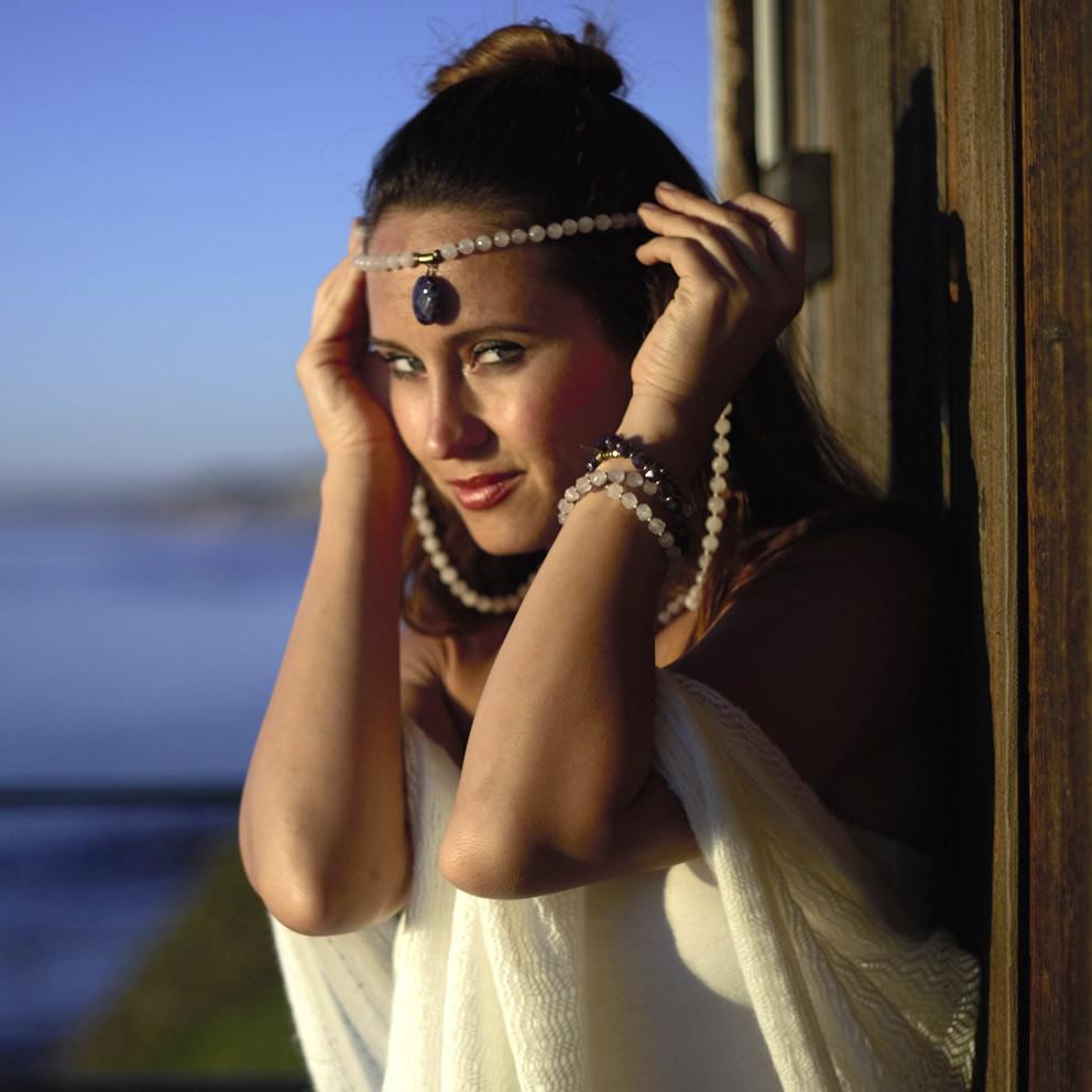 Necklaces - Rose Quartz And Labradorite Hand Knotted Mala Necklace