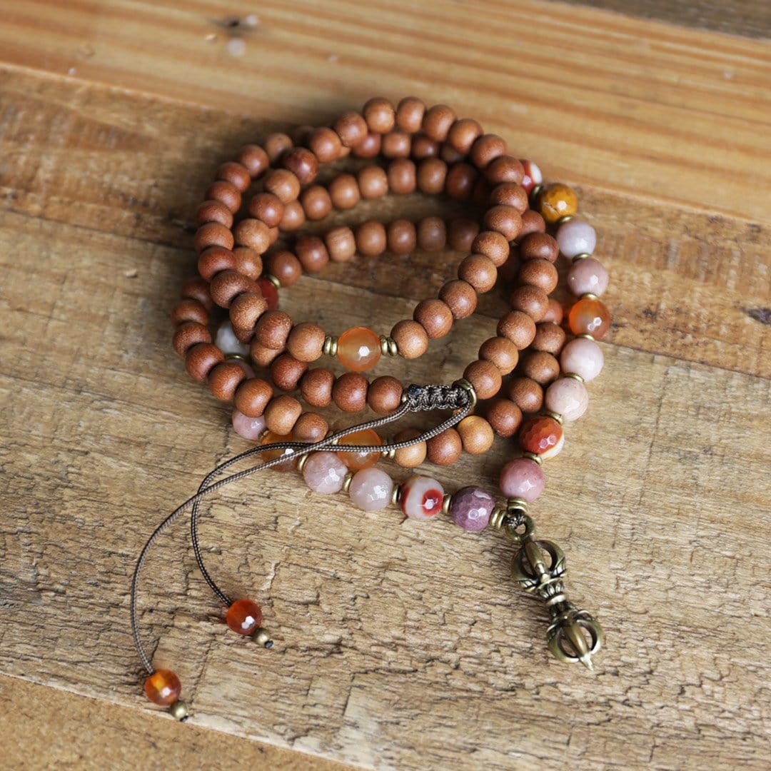 Necklaces - Sandalwood Sacral Chakra Mala Necklace