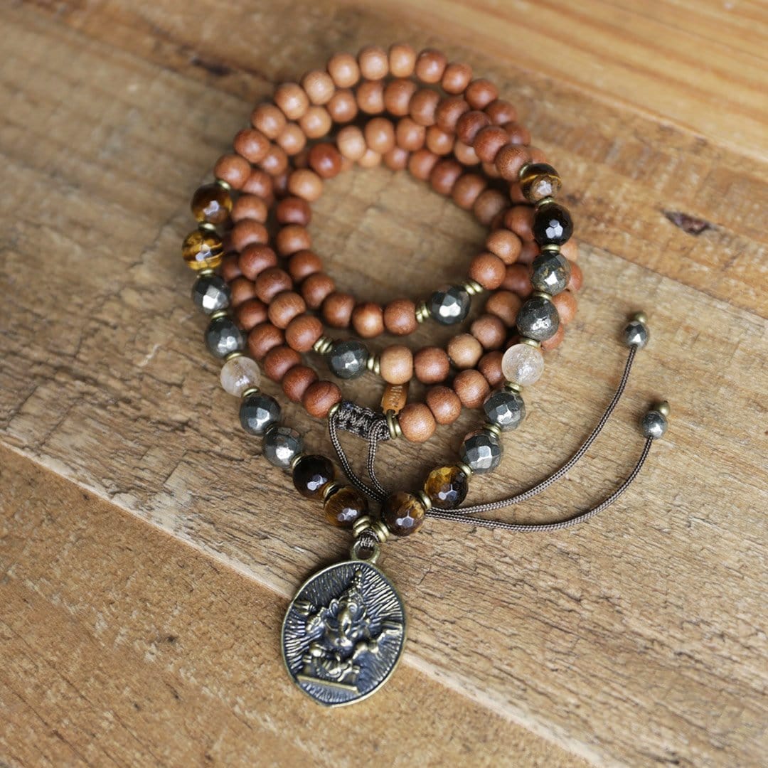 Necklaces - Sandalwood Solar Plexus Chakra Mala Necklace