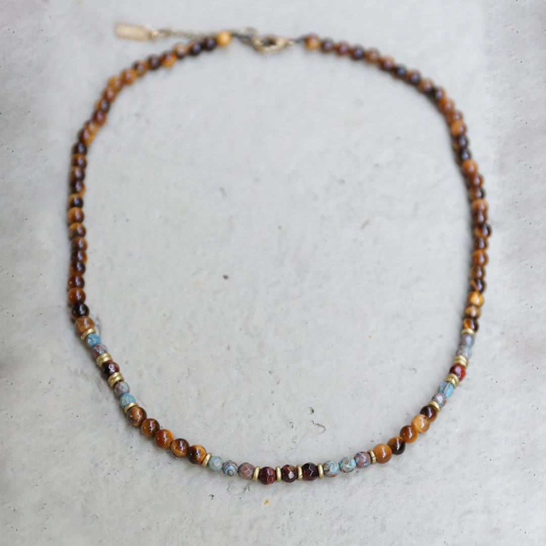 Necklaces - Tiger's Eye And Agate Delicate Necklace