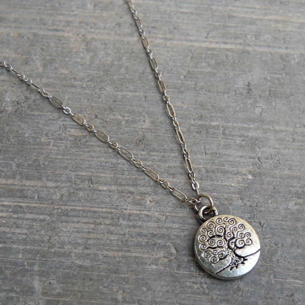 Necklaces - Tree Of Life, Silver Chain And Charm Necklace